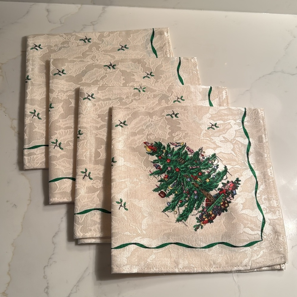 Vintage Spode Dinner Napkins Set of 4 - Picture 6 of 7